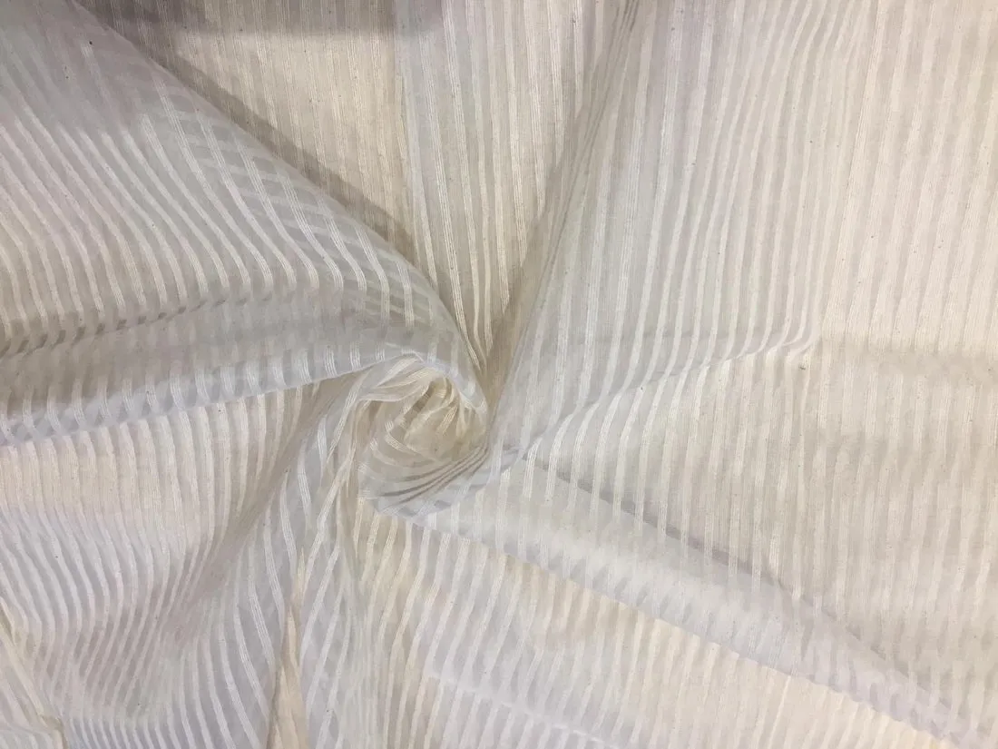 silk organza self stripe ivory 44'' wide [11327]
