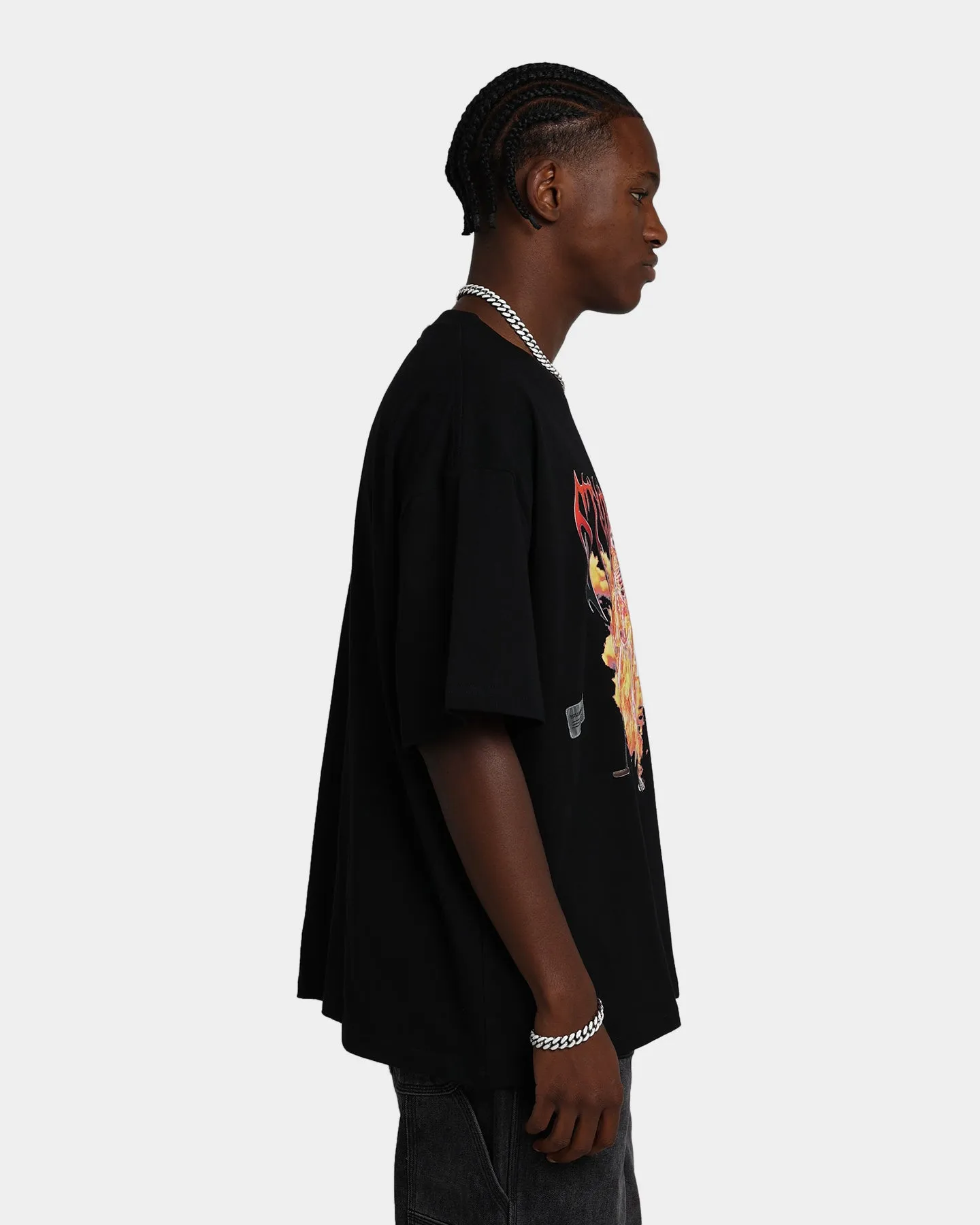 Students Golf Front 9 Fire T-Shirt Black