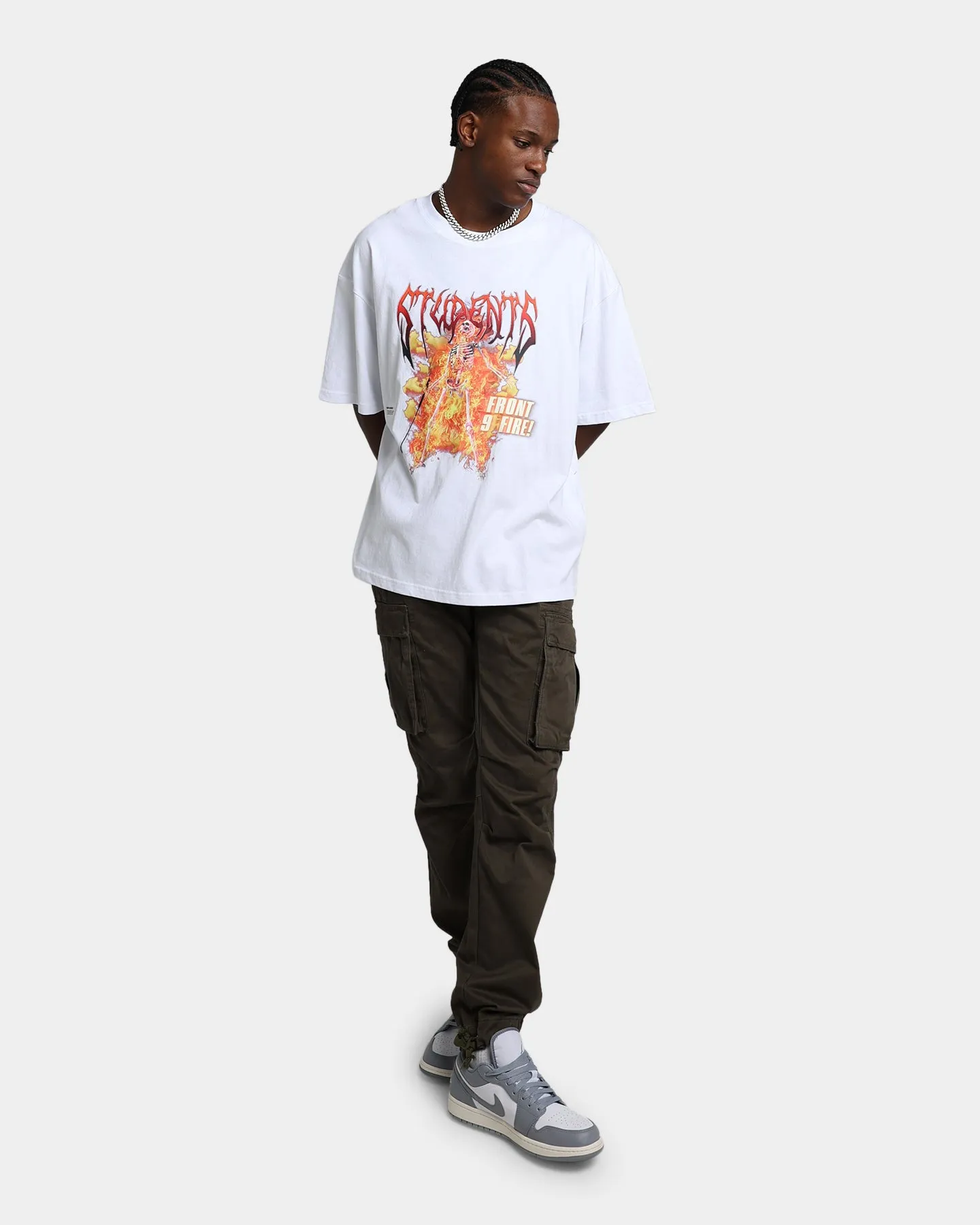 Students Golf Front 9 Fire T-Shirt White