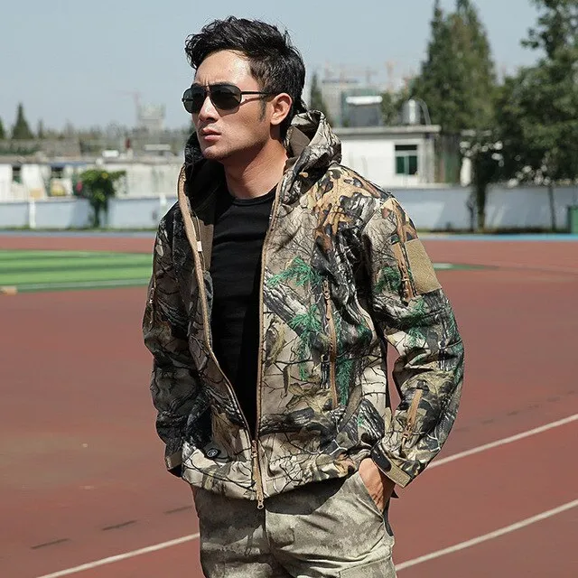 Tactical Waterproof Jacket Men Shark Skin Soft Shell Military Camoufalge Coat Hunting Fishing Outwear