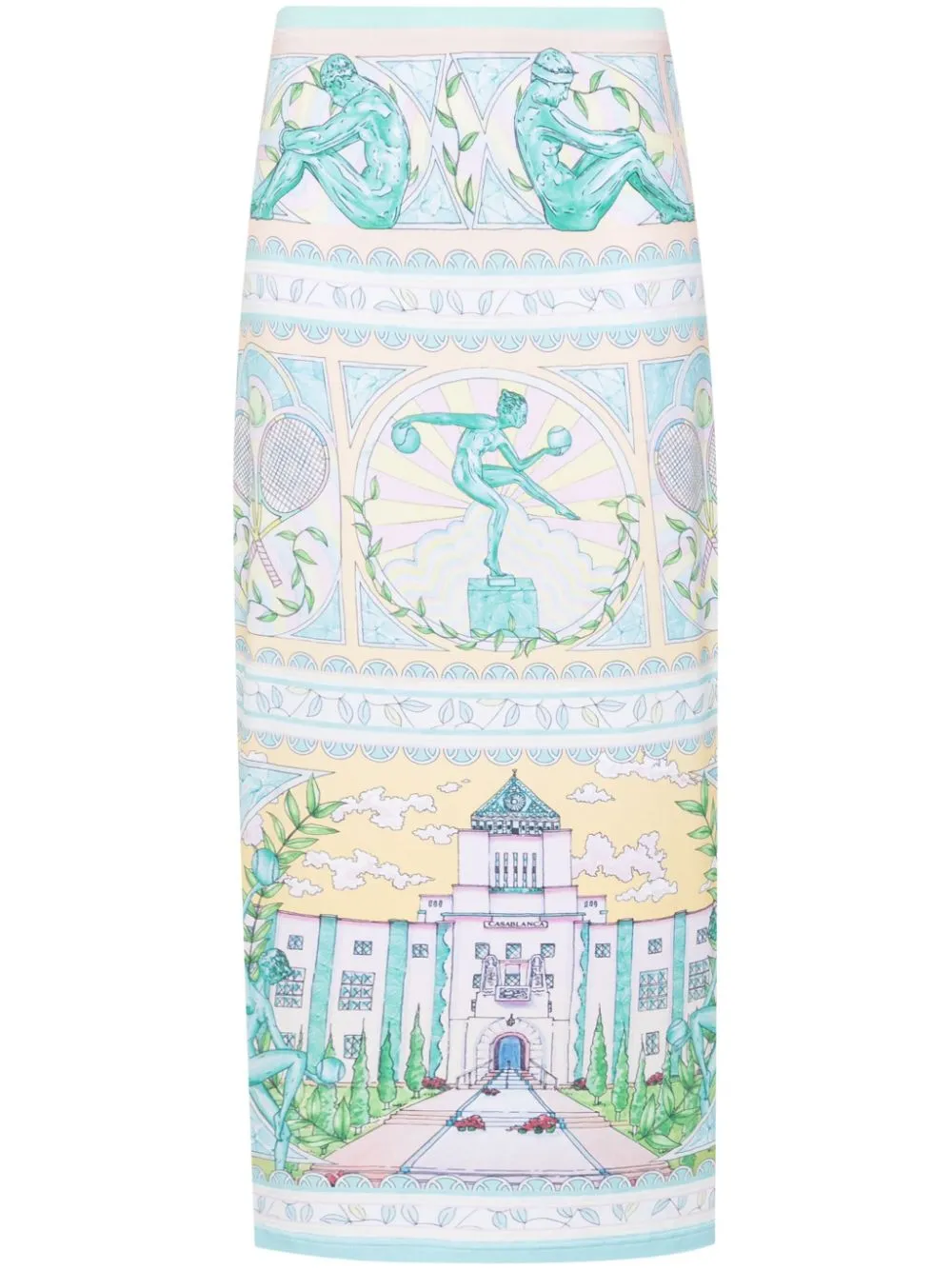 Vase-print midi skirt