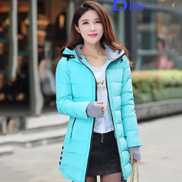 VenusFox long hooded Jacket coat plus size