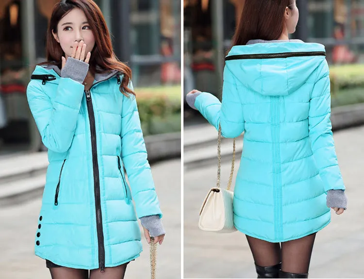 VenusFox long hooded Jacket coat plus size