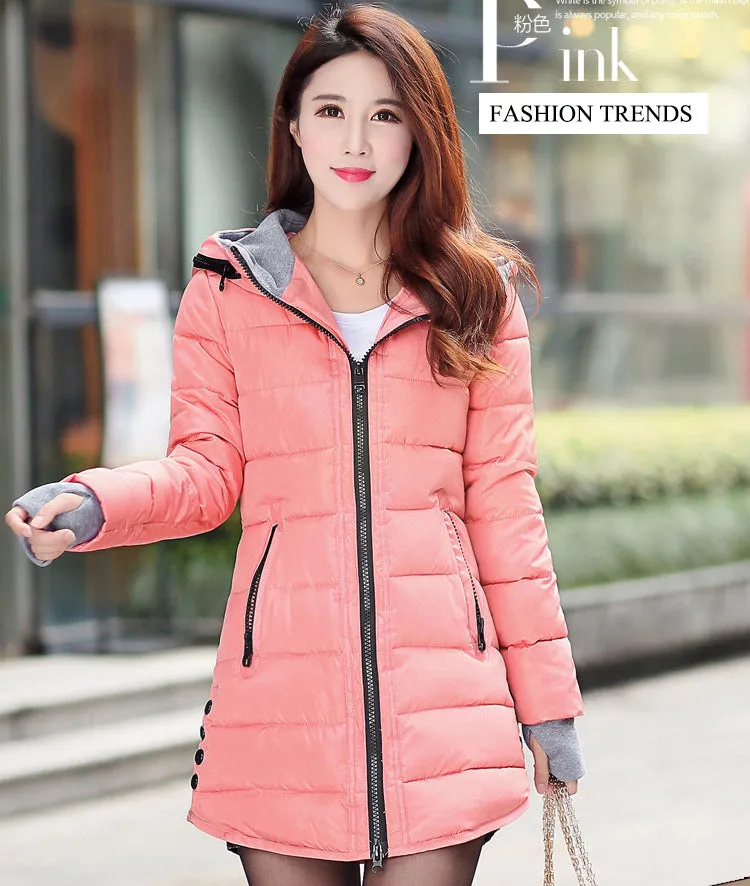 VenusFox long hooded Jacket coat plus size