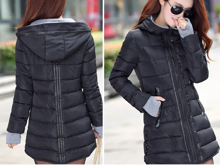 VenusFox long hooded Jacket coat plus size