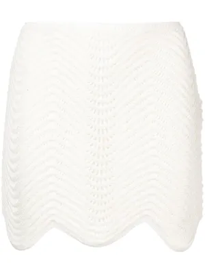 wavy crochet miniskirt