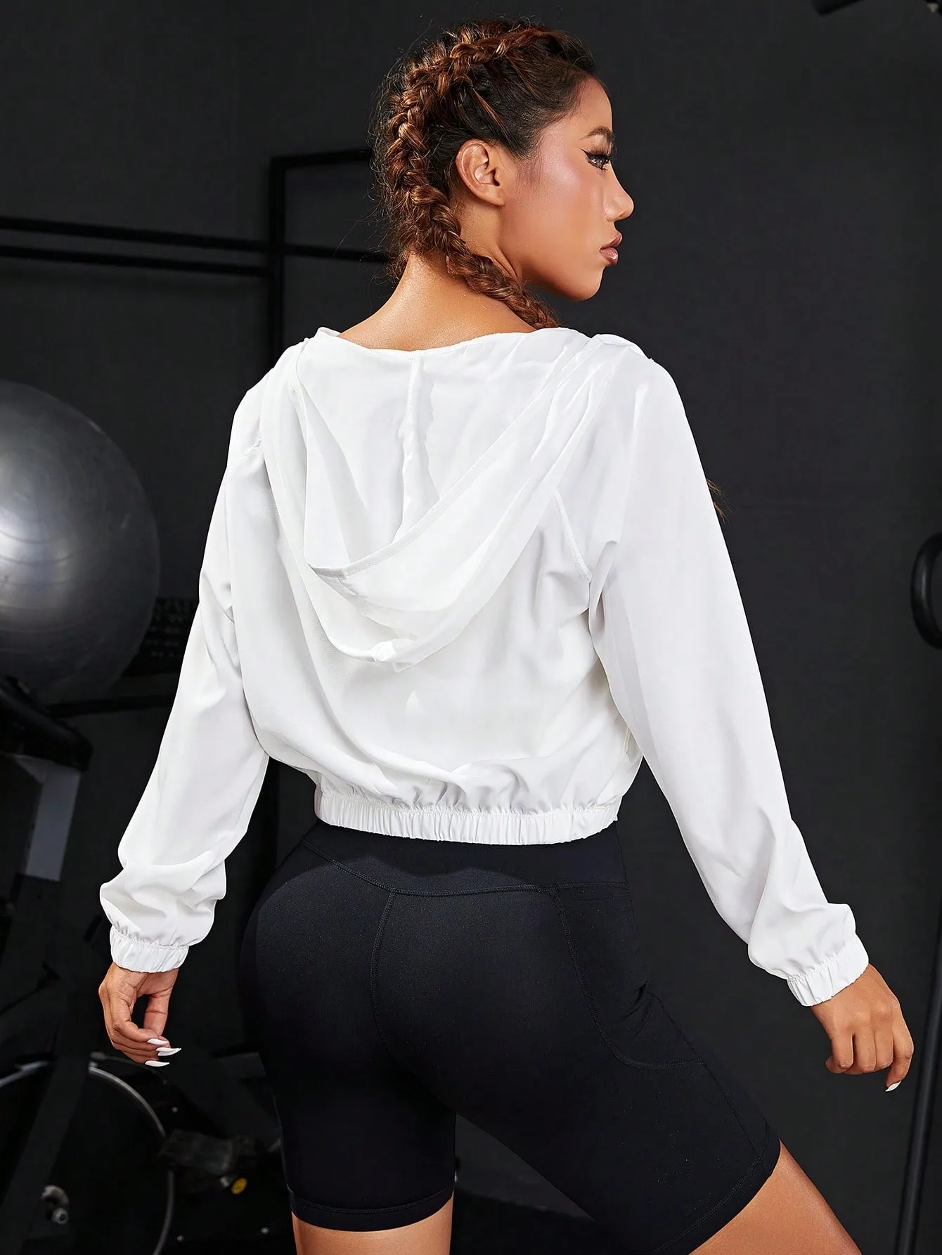 Yoga Basic Zip Up Hooded Sports Jacket