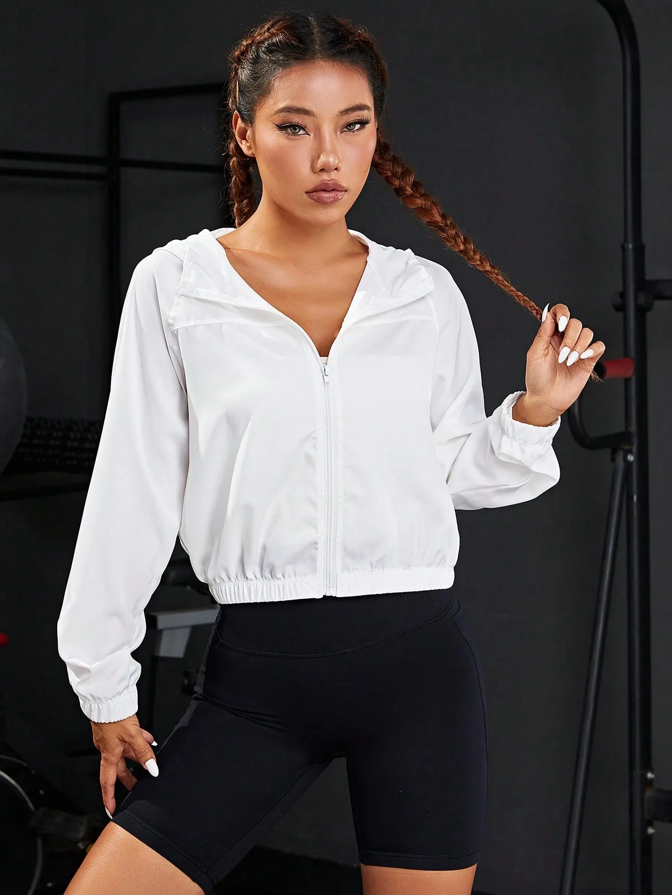 Yoga Basic Zip Up Hooded Sports Jacket